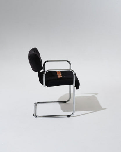CHAISE EN VELOURS ET METAL, GUIDO FALESCHINI, 1970s