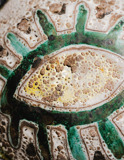 GLAZED CERAMIC EYE PLATE, 1950s