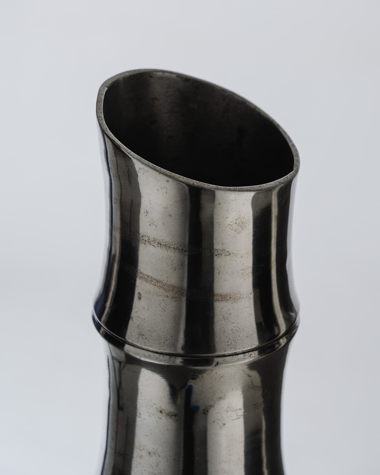 LARGE METAL BAMBOO VASE, 1970s