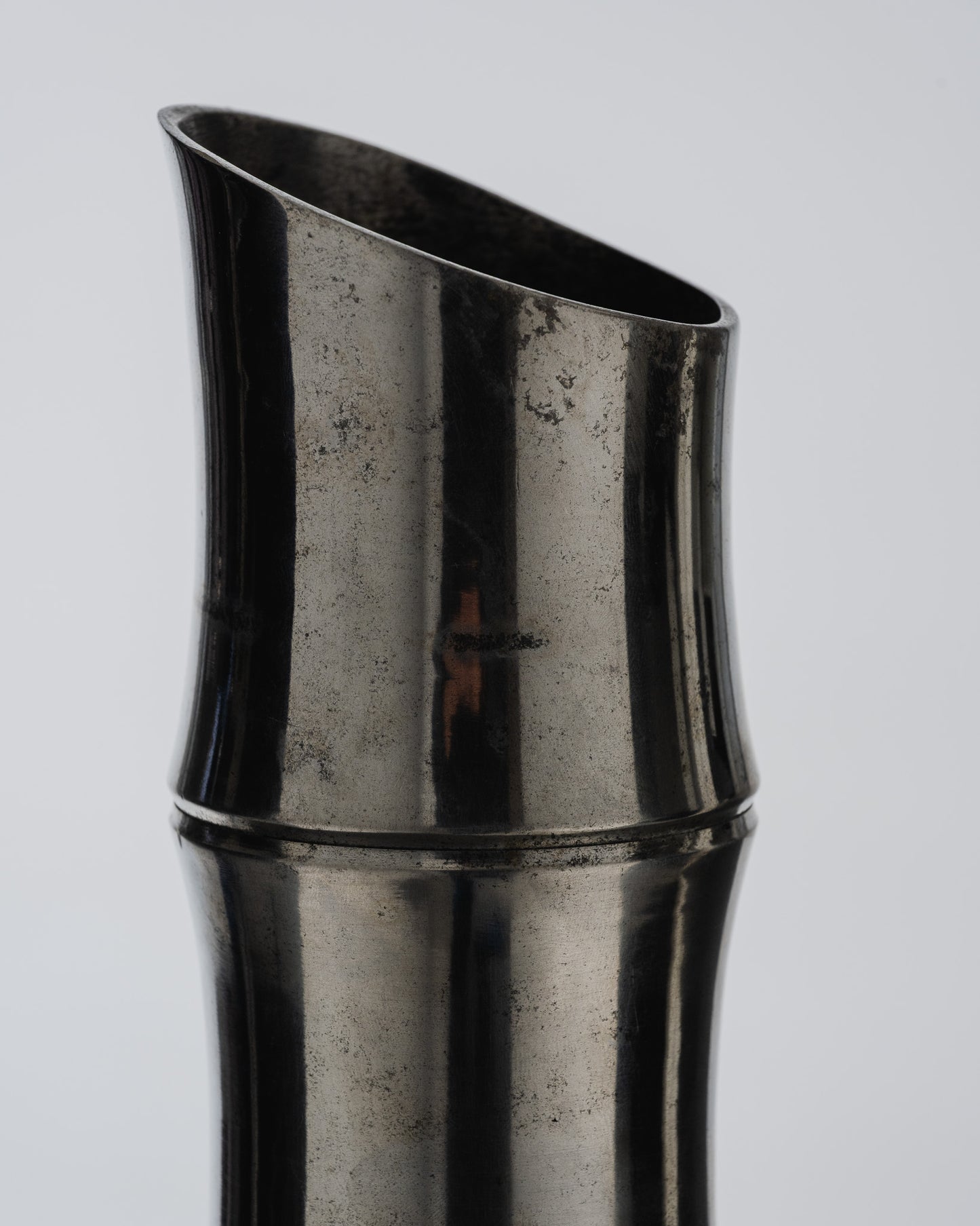 LARGE METAL BAMBOO VASE, 1970s