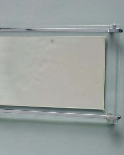 PLATEAU EN VERRE MIROIR ET MÉTAL CHROMÉ, ART DÉCO, 1930s