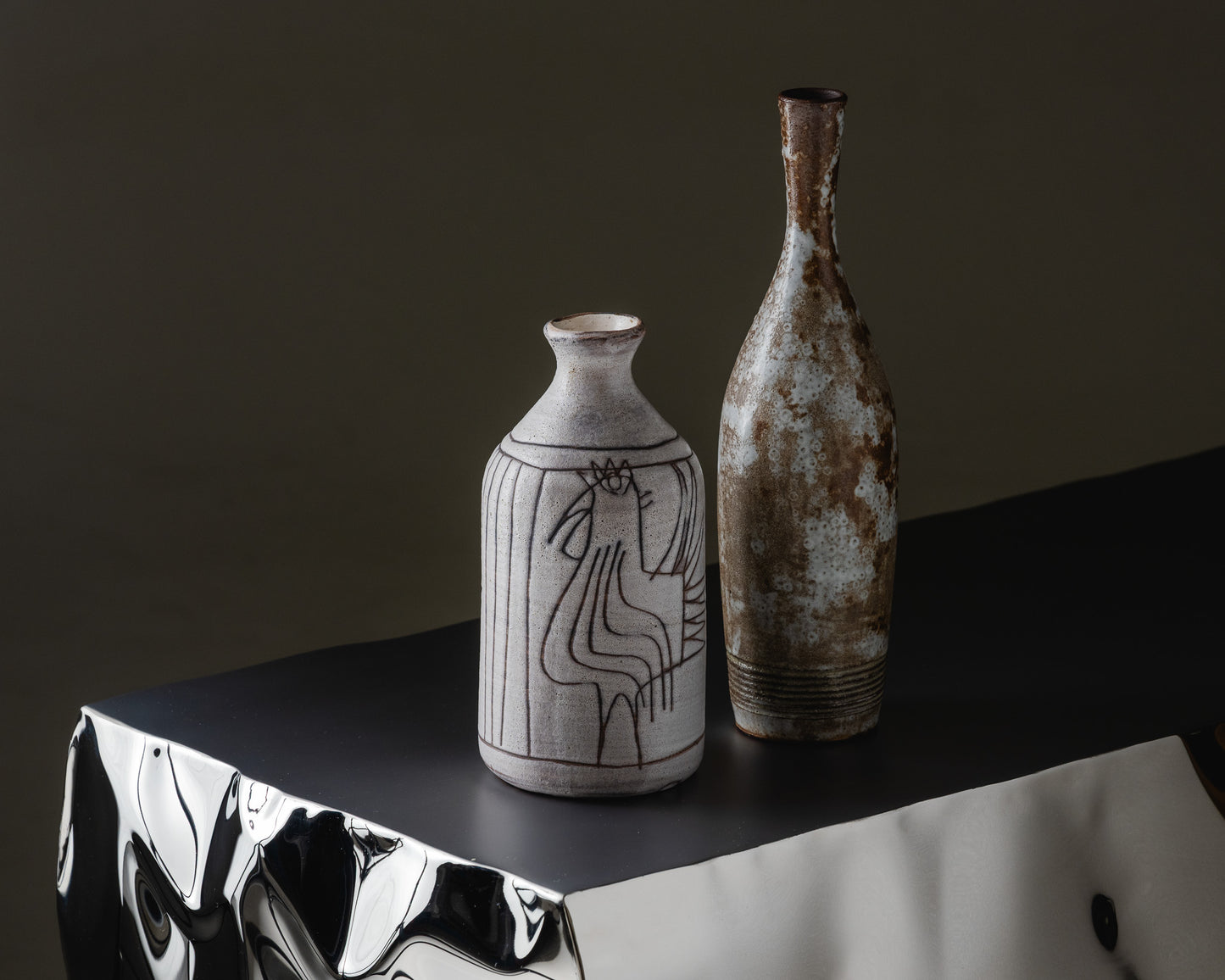 KSOTANDA ceramic soliflore, Vallauris, 1950s