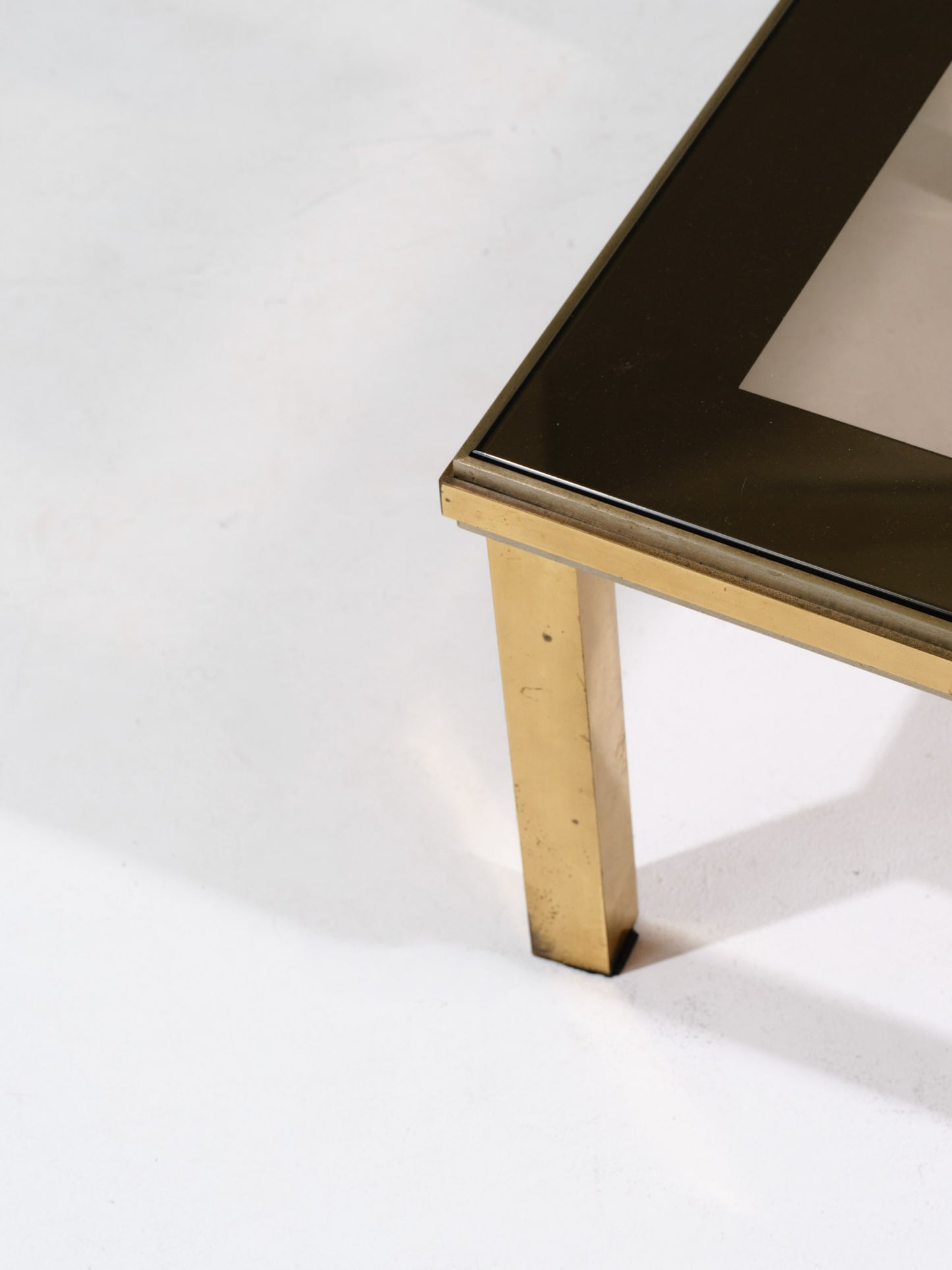 Glass and brass coffee table, 1970s