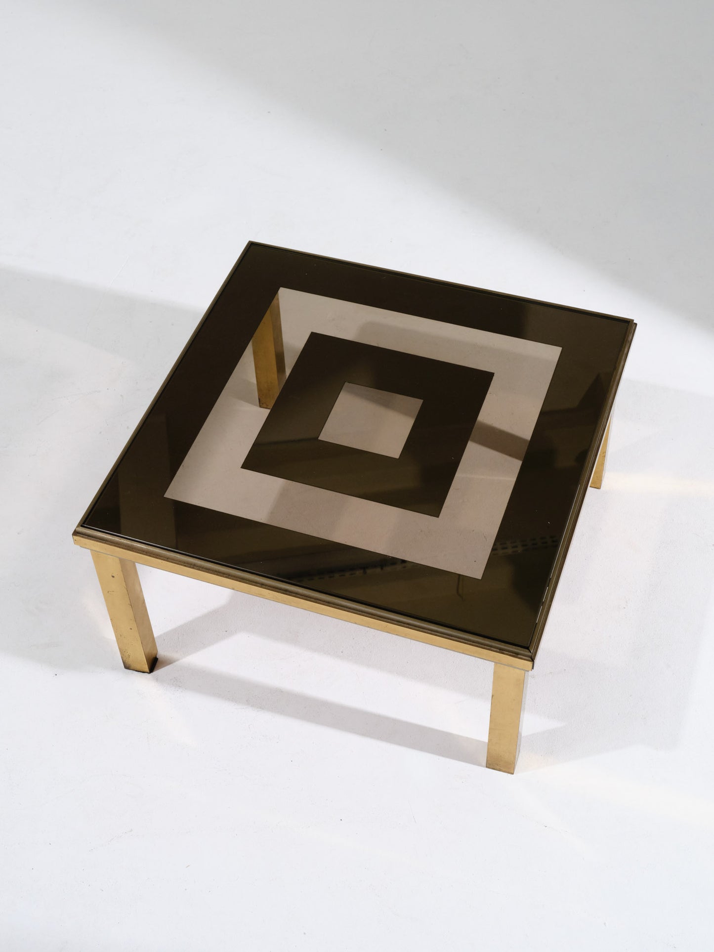 Glass and brass coffee table, 1970s