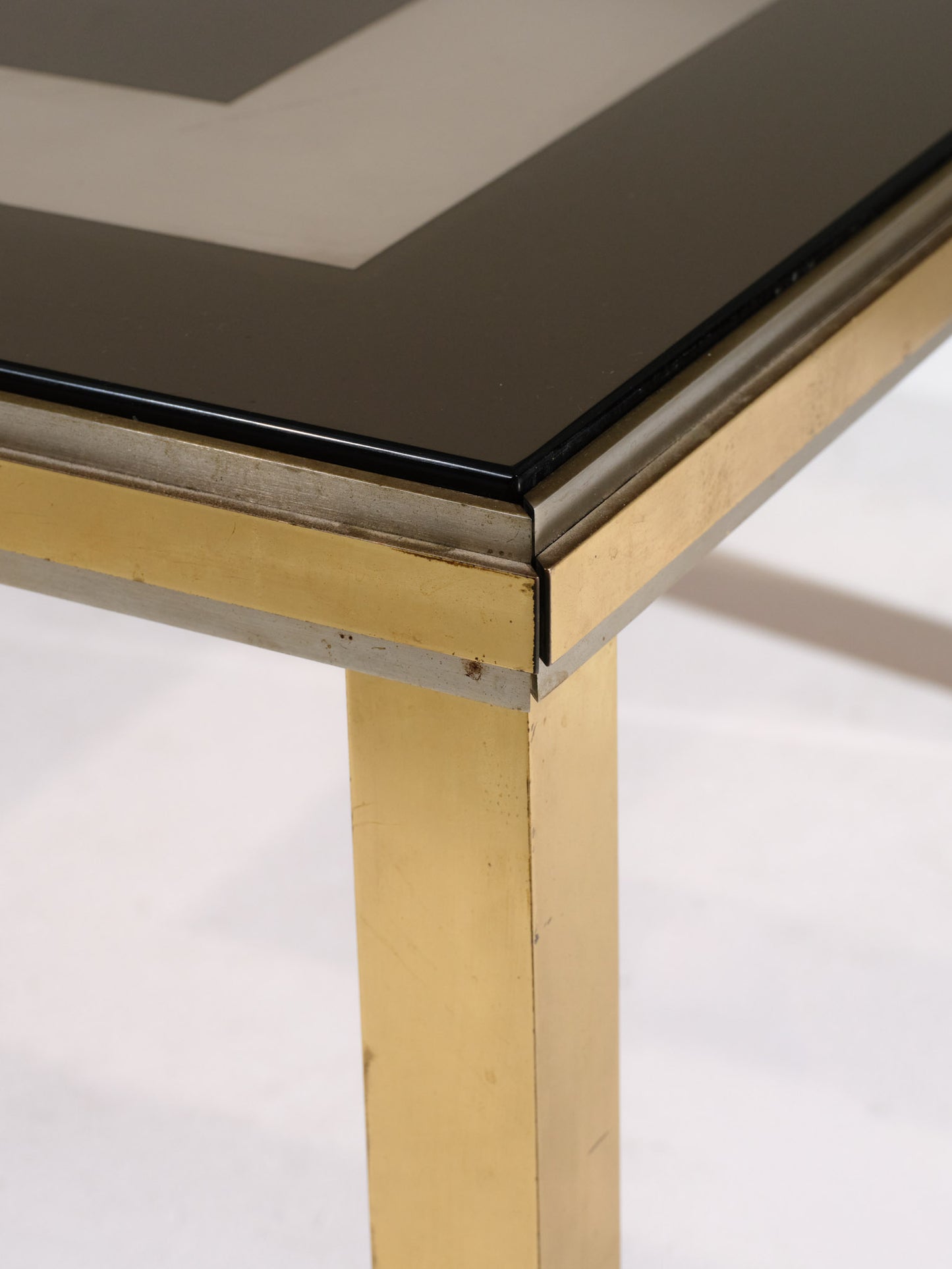 Glass and brass coffee table, 1970s