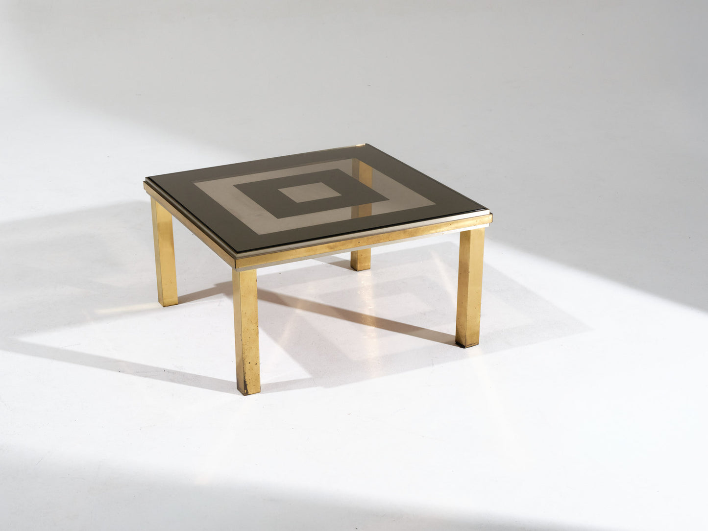 Glass and brass coffee table, 1970s