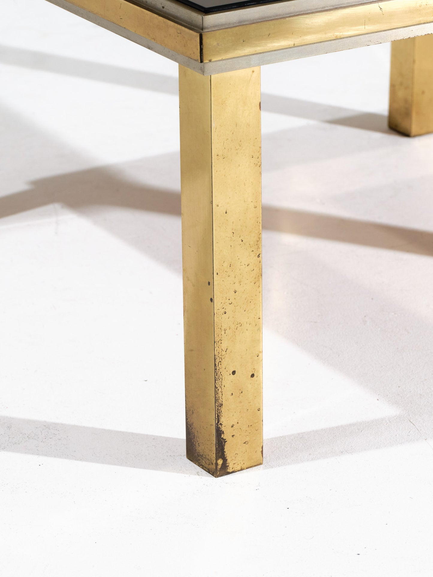 Glass and brass coffee table, 1970s