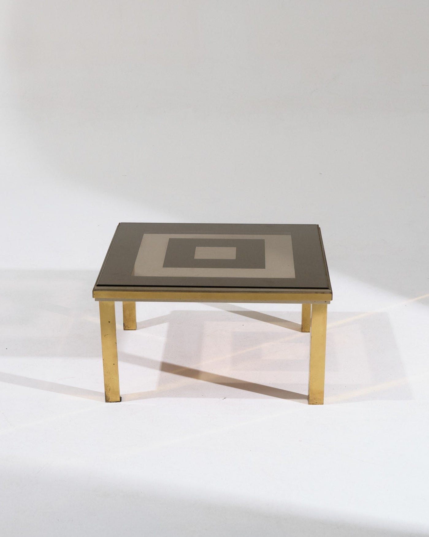 Glass and brass coffee table, 1970s