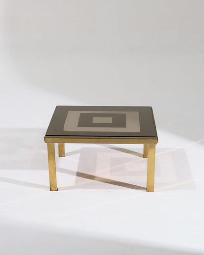 Glass and brass coffee table, 1970s