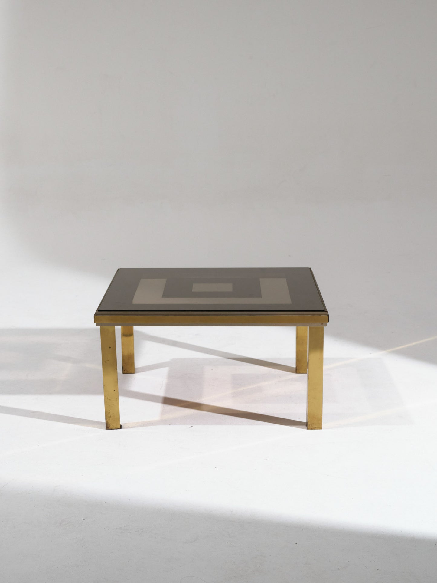 Glass and brass coffee table, 1970s