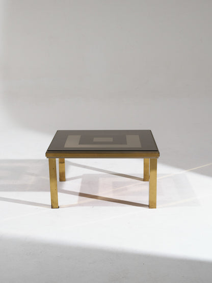 Glass and brass coffee table, 1970s