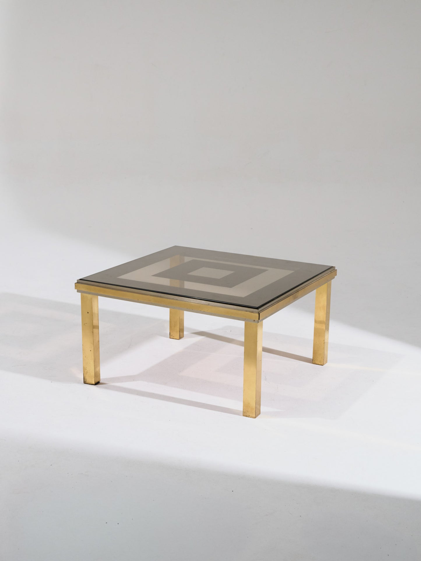 Glass and brass coffee table, 1970s