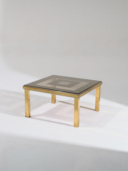 Glass and brass coffee table, 1970s