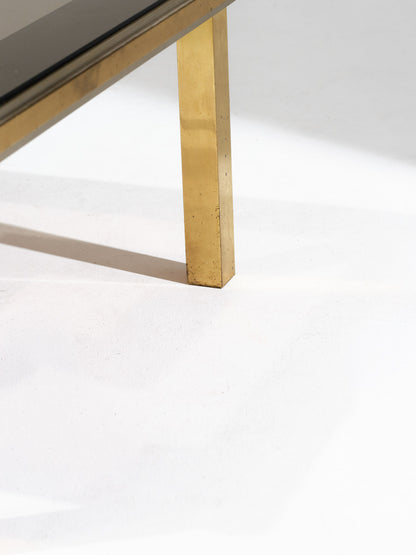 Glass and brass coffee table, 1970s