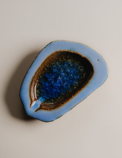 CENDRIER EN CÉRAMIQUE ET VERRE FONDU, 1970s