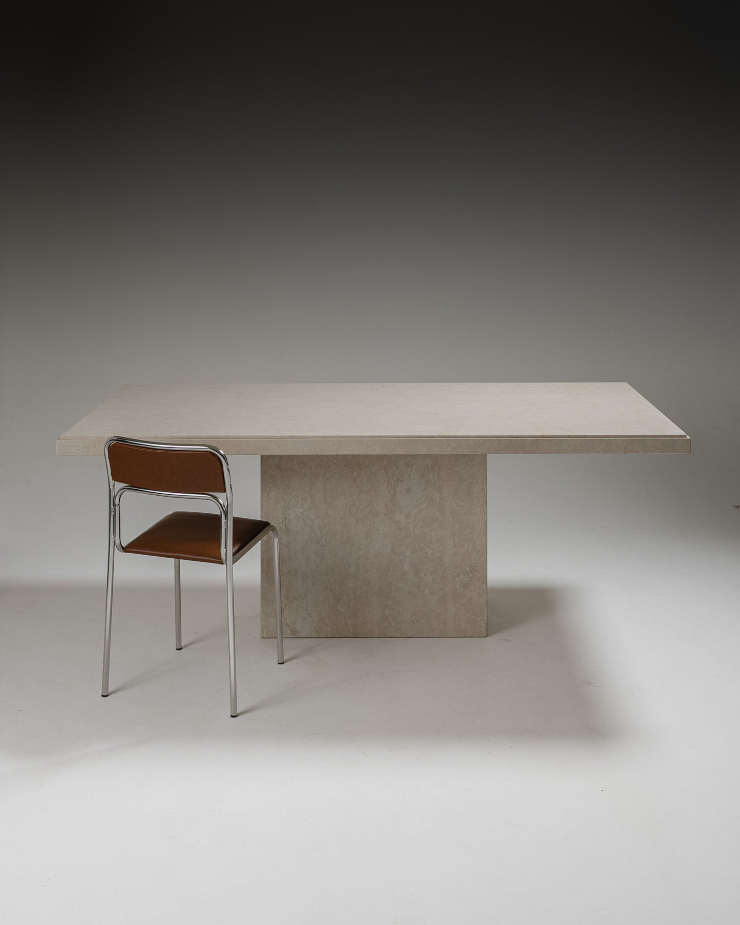 LARGE TRAVERTINE TABLE, 1980s
