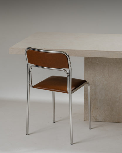 LARGE TRAVERTINE TABLE, 1980s