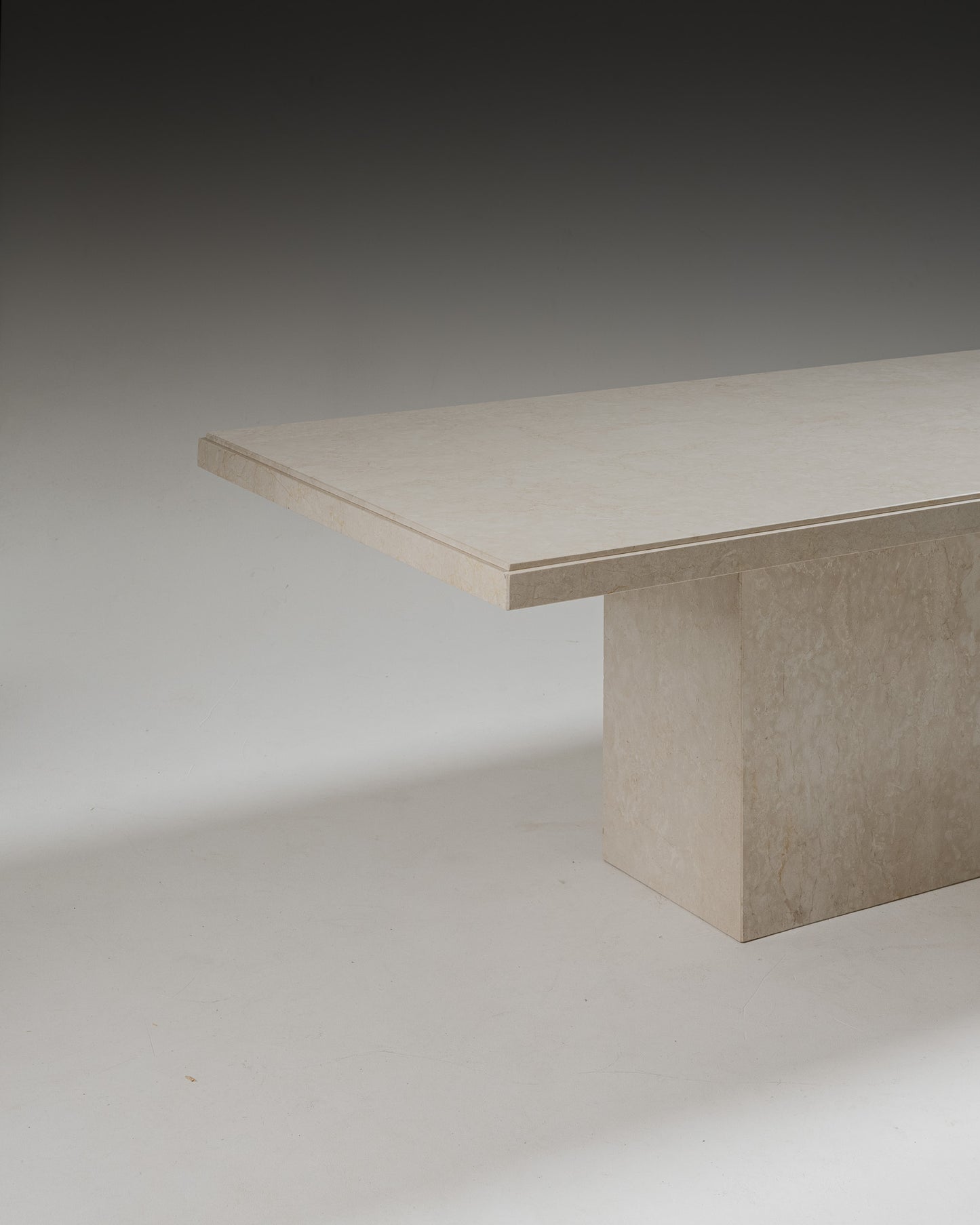LARGE TRAVERTINE TABLE, 1980s
