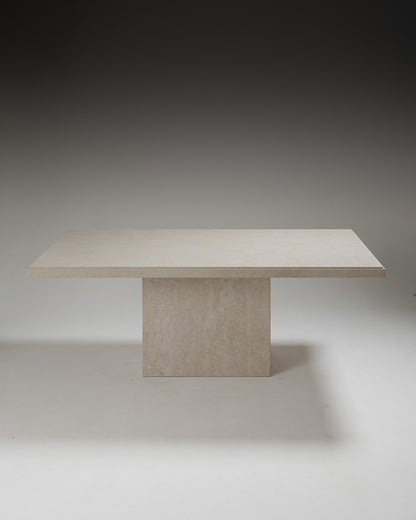 LARGE TRAVERTINE TABLE, 1980s