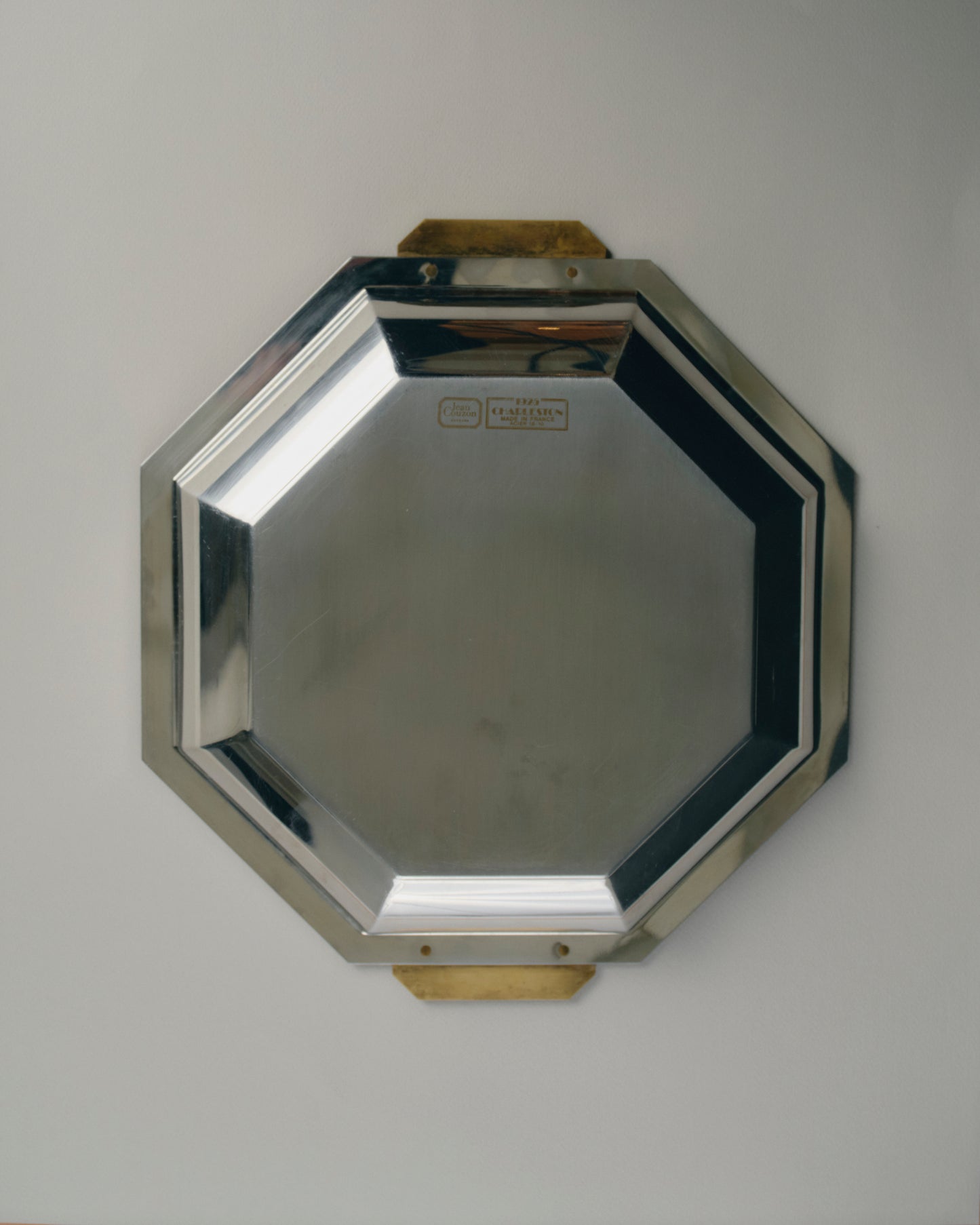 OCTAGONAL SILVER-PLATED PLATE, JEAN COUZON, 1970s