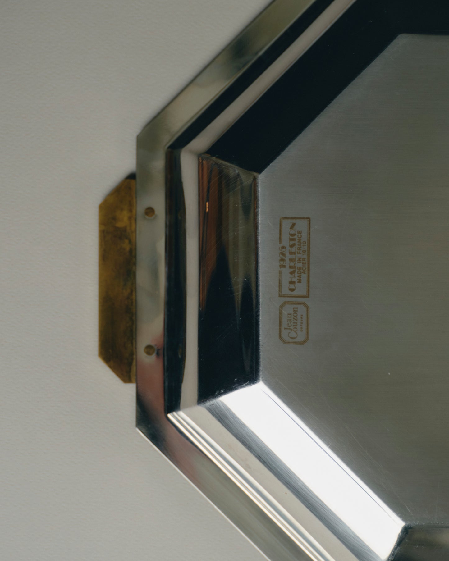 OCTAGONAL SILVER-PLATED PLATE, JEAN COUZON, 1970s