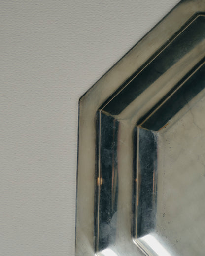 OCTAGONAL SILVER-PLATED PLATE, 1950s