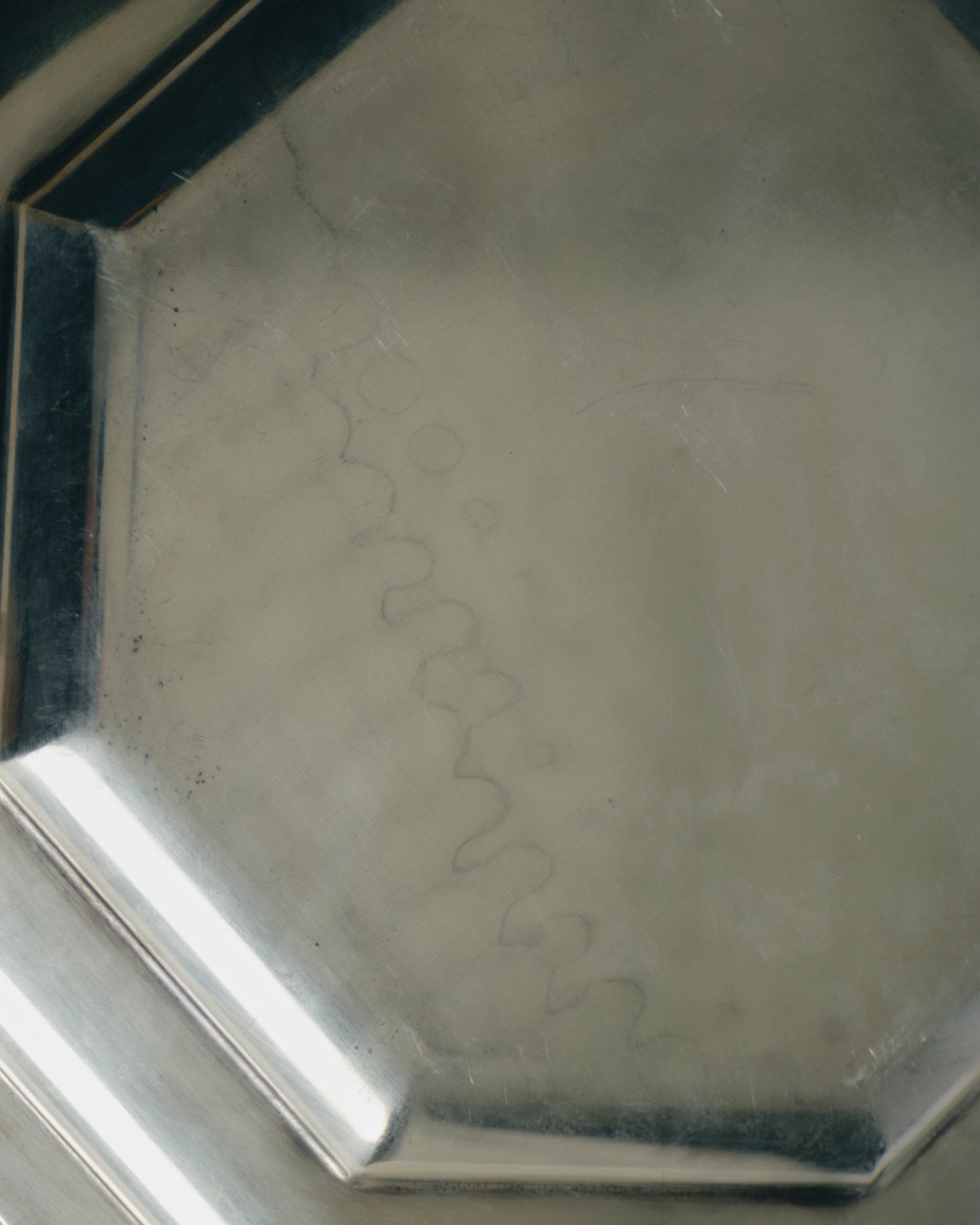 OCTAGONAL SILVER-PLATED PLATE, 1950s