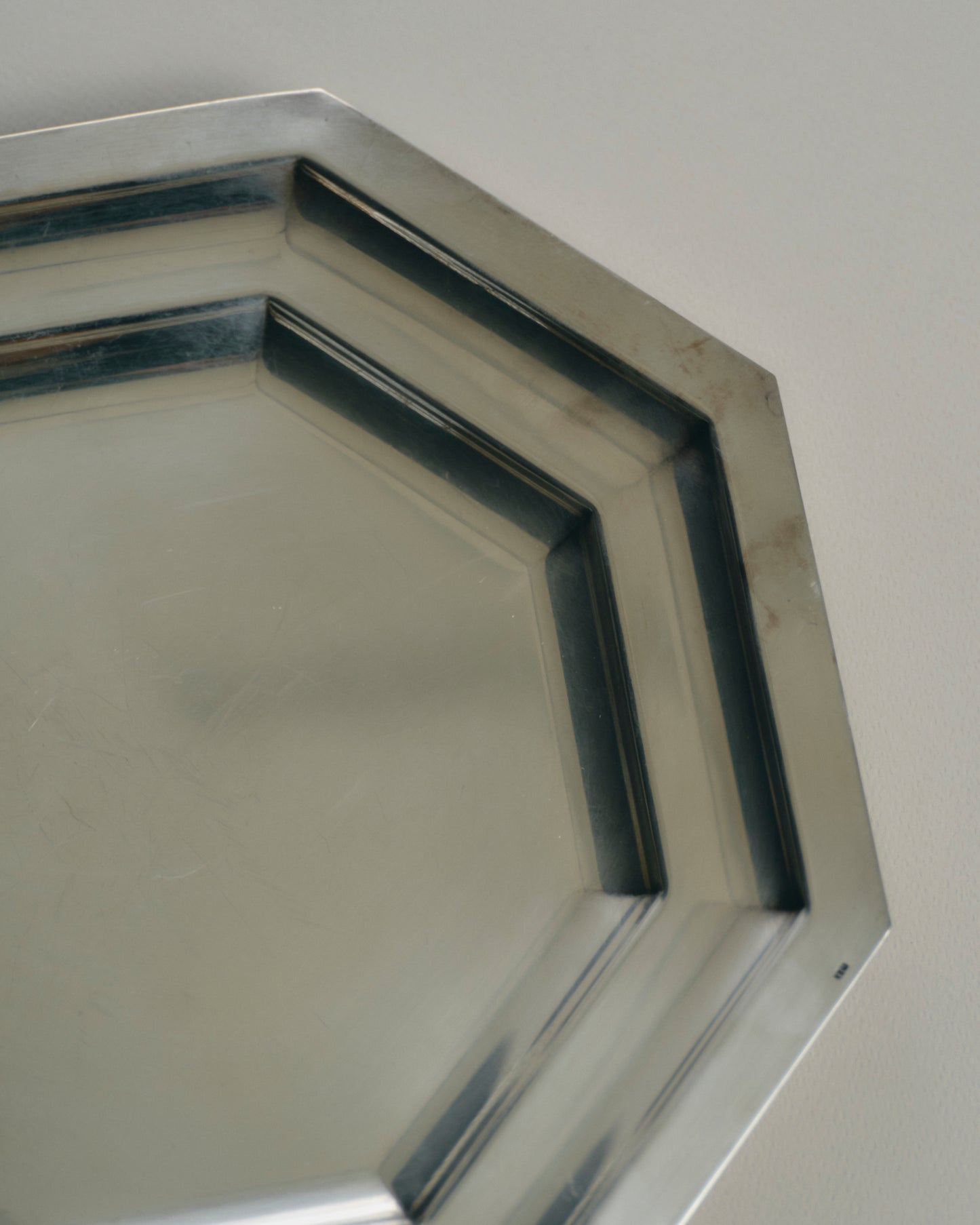 OCTAGONAL SILVER-PLATED PLATE, 1950s