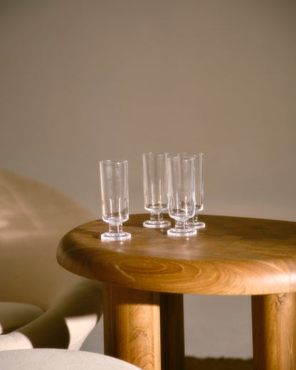 SET OF 4 CRYSTAL CHAMPAGNE FLUTES, 1970s