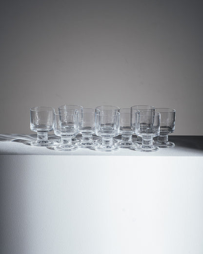 SET OF 10 CRYSTAL WATER GLASSES, 1970s 