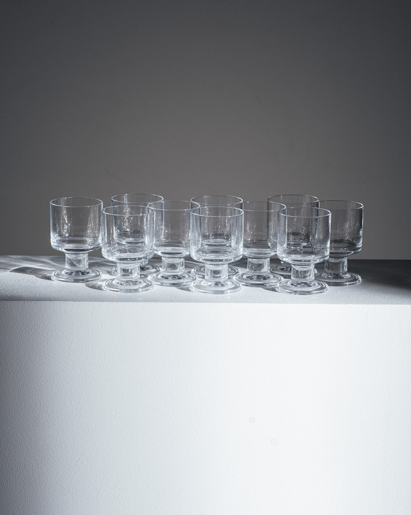 SET OF 10 CRYSTAL WATER GLASSES, 1970s 