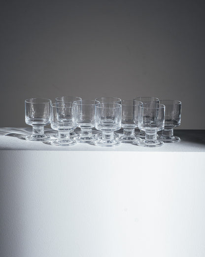 SET OF 10 CRYSTAL WATER GLASSES, 1970s 