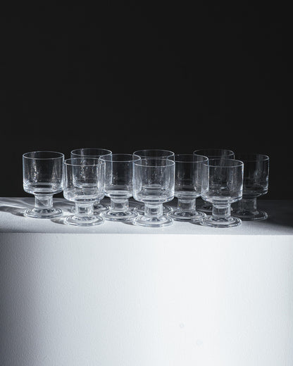 SET OF 10 CRYSTAL WATER GLASSES, 1970s 