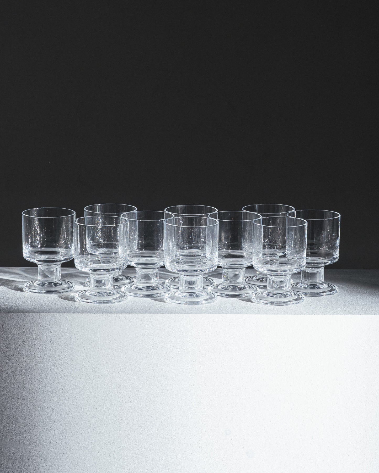 SET OF 10 CRYSTAL WATER GLASSES, 1970s 