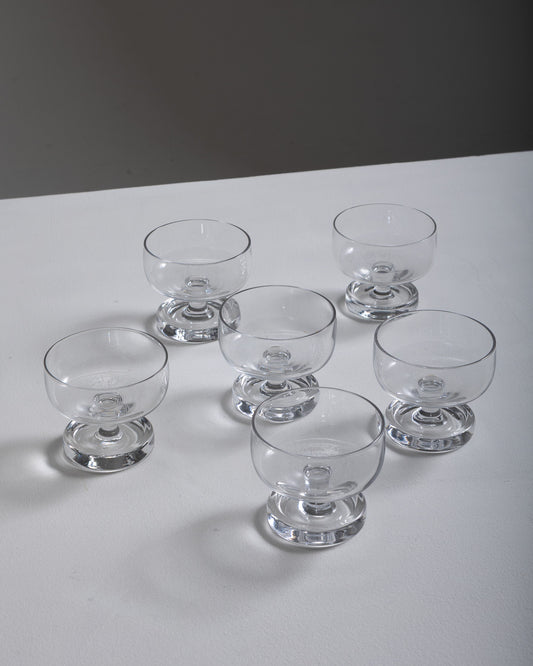 SET DE 6 COUPES EN CRISTAL, 1970s