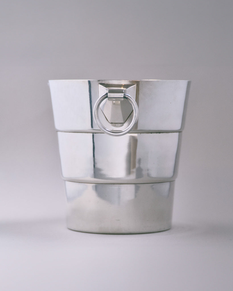 SEAU À CHAMPAGNE ART DÉCO EN MÉTAL ARGENTÉ, 1930s