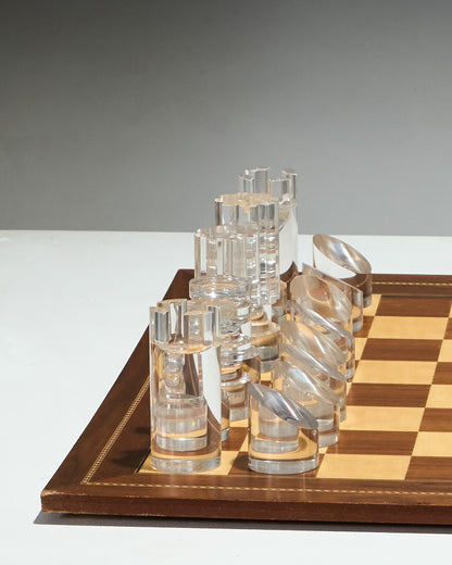 PLEXIGLAS CHESSBOARD, 1970s