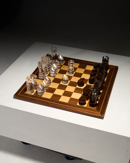 PLEXIGLAS CHESSBOARD, 1970s
