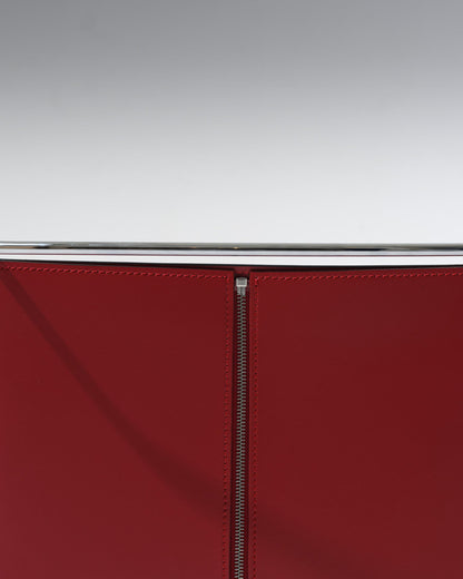 SET OF 4 RED LEATHER WIRE CHAIRS, PASCAL MOURGUE, 2000s