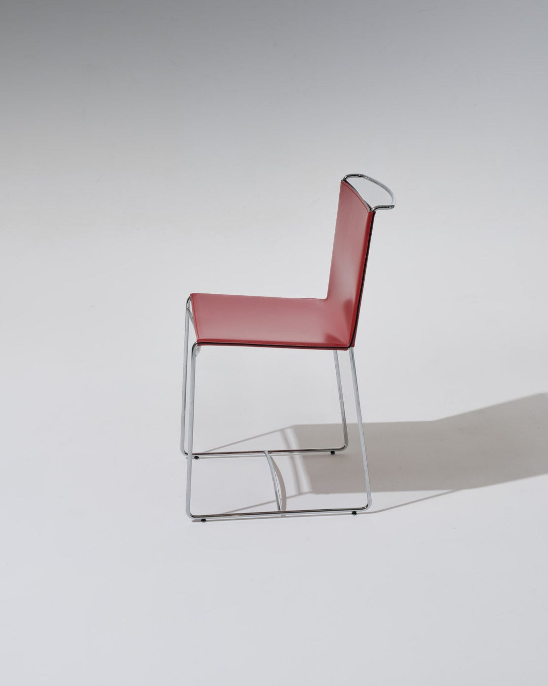SET OF 4 RED LEATHER WIRE CHAIRS, PASCAL MOURGUE, 2000s
