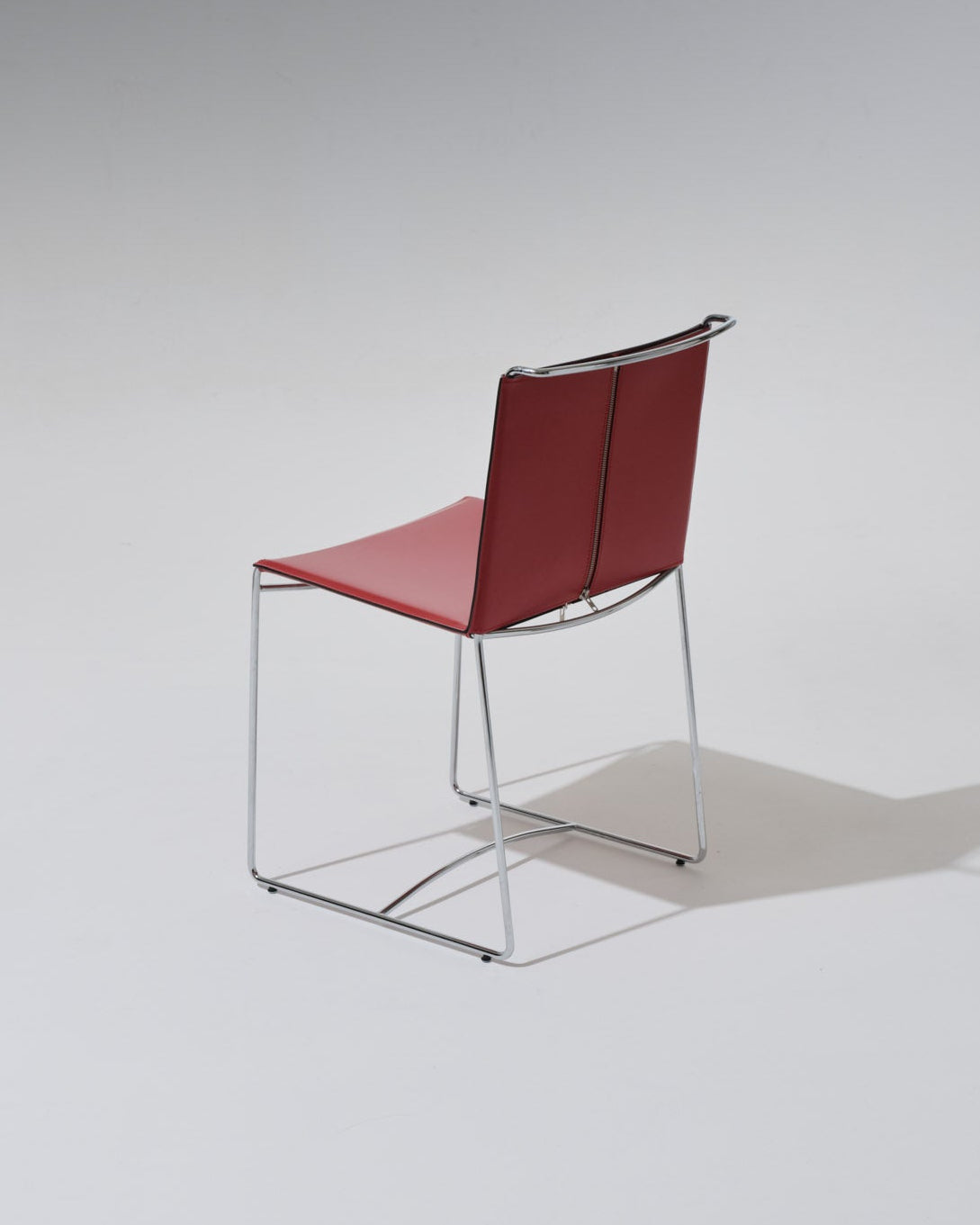 SET OF 4 RED LEATHER WIRE CHAIRS, PASCAL MOURGUE, 2000s