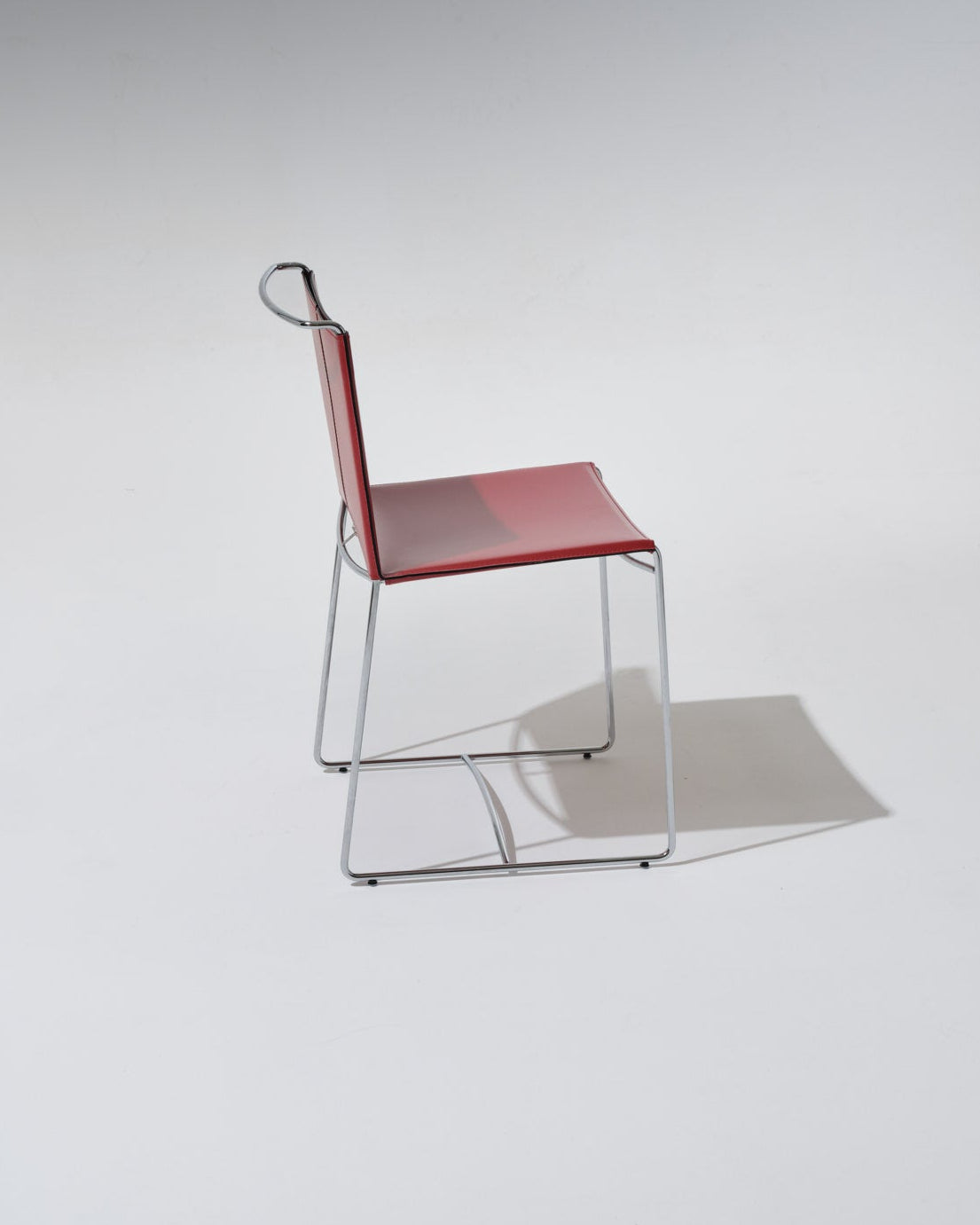 SET OF 4 RED LEATHER WIRE CHAIRS, PASCAL MOURGUE, 2000s