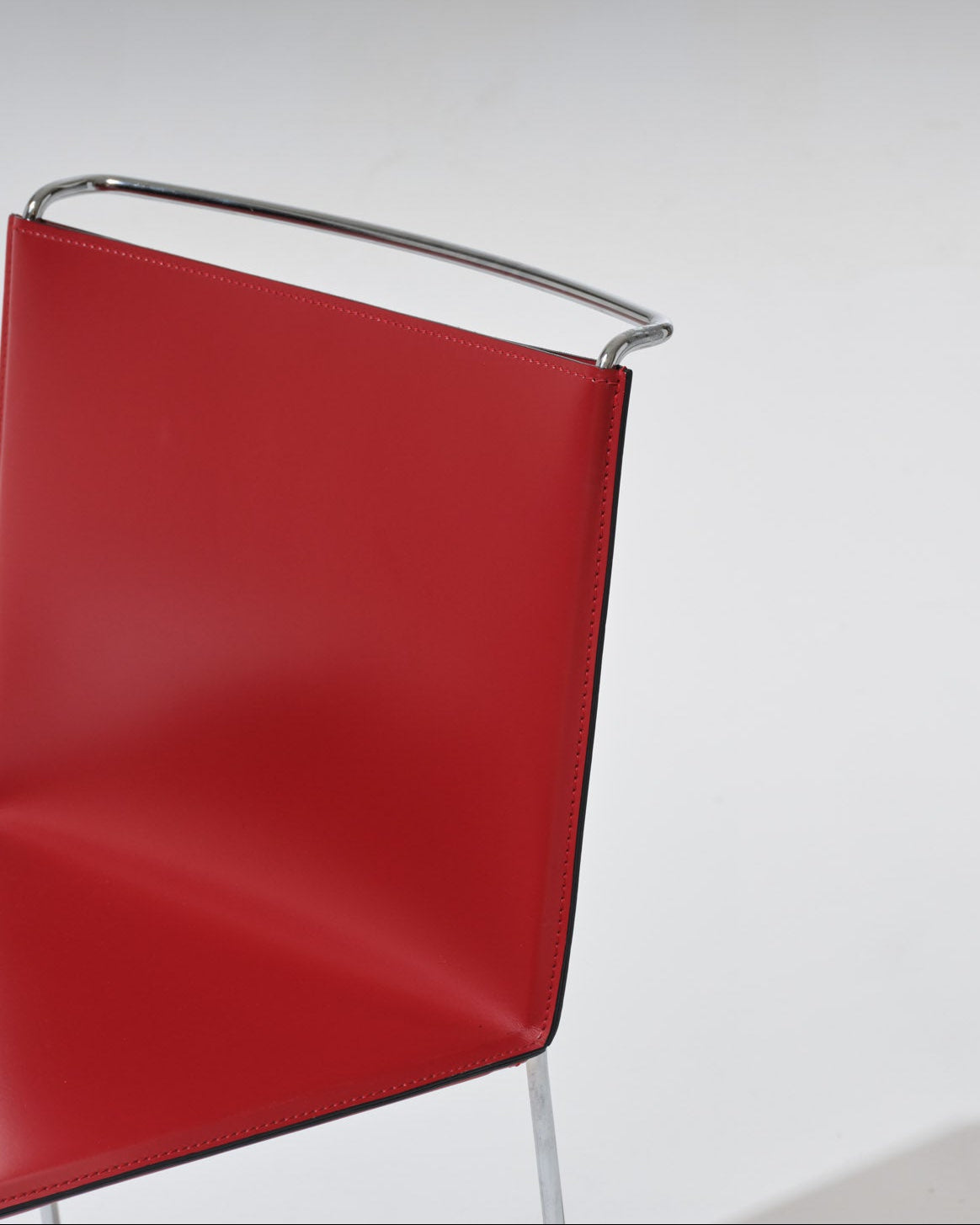 SET OF 4 RED LEATHER WIRE CHAIRS, PASCAL MOURGUE, 2000s