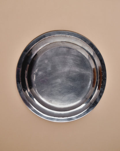 ROUND SILVER-PLATED METAL PLATE, SAMUEL ASKENFELD