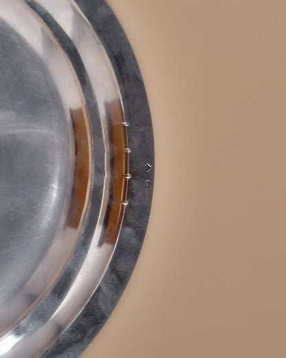 ROUND SILVER-PLATED METAL PLATE, SAMUEL ASKENFELD