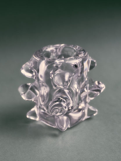 VASE EN CRISTAL MOULÉ, SCHNEIDER, 1950s