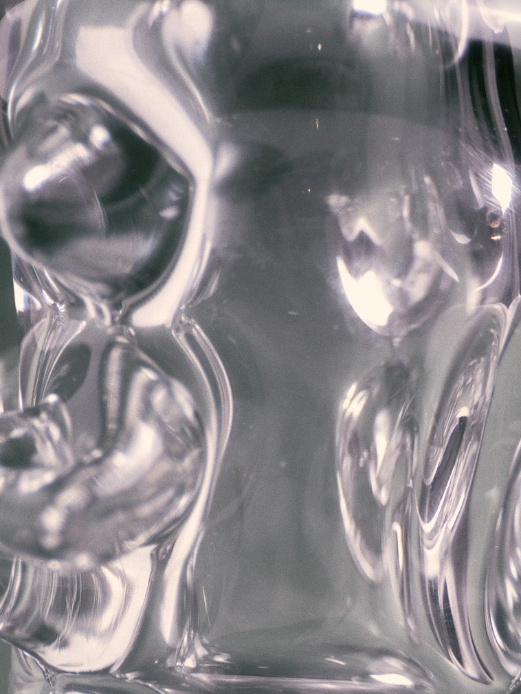 VASE EN CRISTAL MOULÉ, SCHNEIDER, 1950s