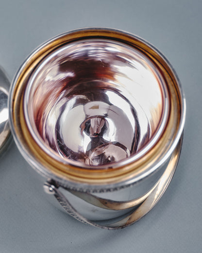 Silver-plated metal ice bucket, 1950s