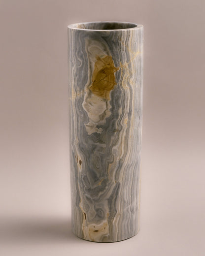 CYLINDRICAL VASE IN BLUE ONYX
