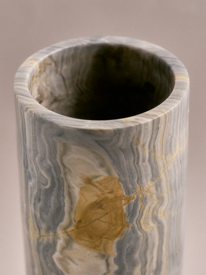 CYLINDRICAL VASE IN BLUE ONYX